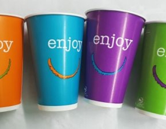 Картонени чаши за студени напитки-Енджой-300 ml- 50 бр.