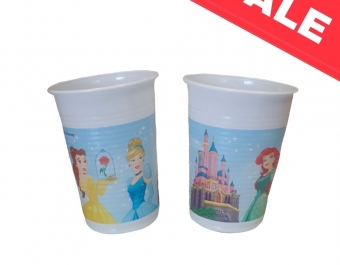 Princess Heart Strong plastic cups -  8pcs. - 200ml