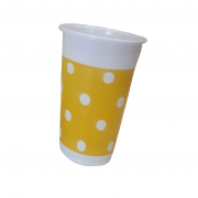Yellow Dots plastic cups - 8pcs. - 200ml.