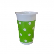 Green Dots plastic cups - 8pcs. - 200ml.